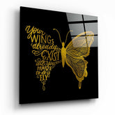 Your Wings Glass Wall Art | Insigne Art Design.
